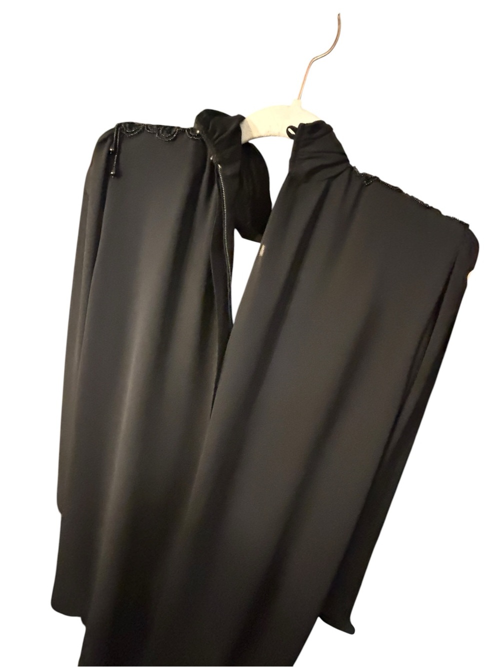 Ursula of Switzerland Black Beaded Fringe Midi Dress - Picture 6 of 8